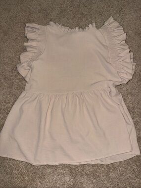 Ruffled Sleeve Light Pink Dress